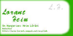 lorant heim business card