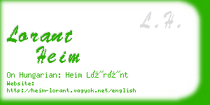 lorant heim business card